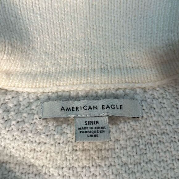 American eagle‎ white baggy cable knit sweater loose fit soft pull over sweater - Picture 4 of 8